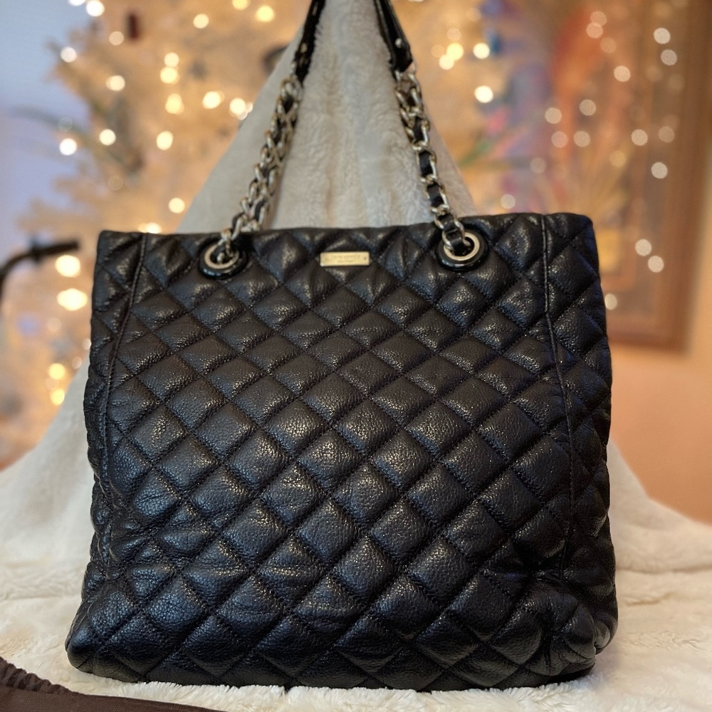 Kate Spade Quilted Black Leather Tote